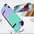 thumbnail image 5 of Protective Hard Case for Switch 2 (2025), PC Grip Cover for Joy Con, Detachable JoyCon Controller Protectors-Shockproof& Scratch-Resistant Console Shell, 6 Thumb Grips - Purple Green, 5 of 6