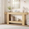 thumbnail image 2 of Longue Table Console pour Entrée, Grande Table de Canapé à 2 Niveaux avec Rangement, Table Console en Bois Style Ferme pour Salon, Table d'Entrée en Bois pour Entrée, 2 of 7