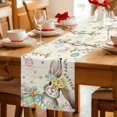 thumbnail image 5 of Table Runner - 72 Inch Long, Retro Easter Bunny Kitchen Dining Table Runner Dresser Scarves, Spring Easter Eggs Floral Botanical Farmhouse Decor for Coffee Tables Wedding Party Banquet, 5 of 8