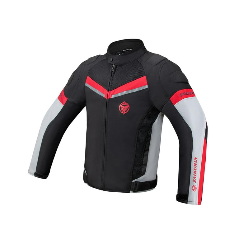 Motorcycle Jacket Motorbike Jacket with Clothing Breathable High Bright Reflective design Tear Resistant Lightweight Motocross Jacket Black White XXXL Walmart