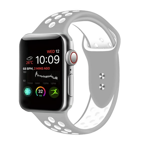 Apple Watch Band 38MM 40MM 42MM 44MM, Silicone Sport Bands, Breathable Silicone Replacement Watch Strap for Apple Watch Series 1, 2, 3, 4, 5 S/M & M/L (19-Colors)