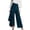 Dark Blue, variant on Daily Working Gathering Versatile Wearing for Women High Waisted Wrap Straight Leg Summer Pants Button Down Side Split Ruffle Flowy Casual Business Everyday Long Trousers Sky Blue 2XL