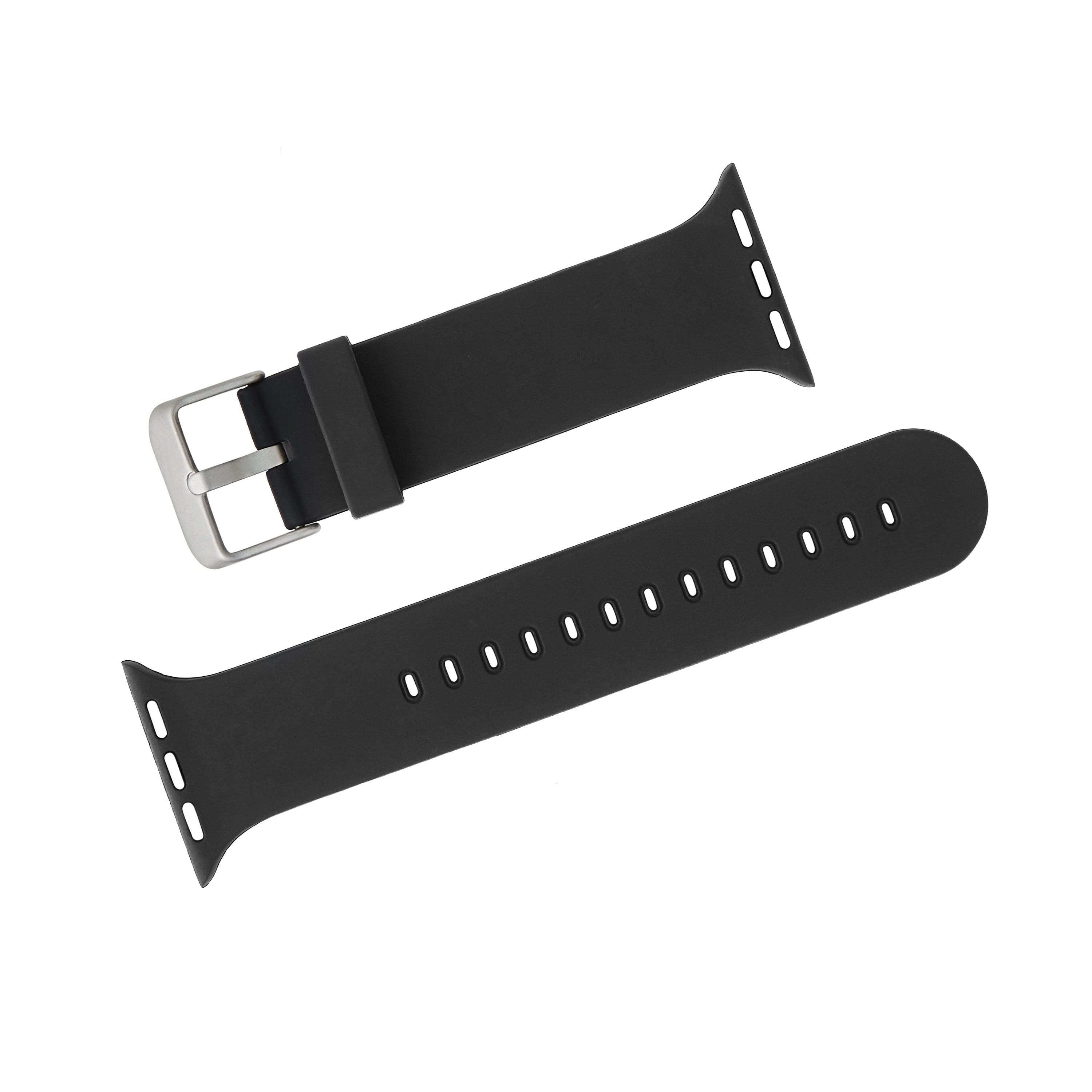 onn. Silicone Band for 42/44/45mm/Ultra (49mm) Apple Watch, Black