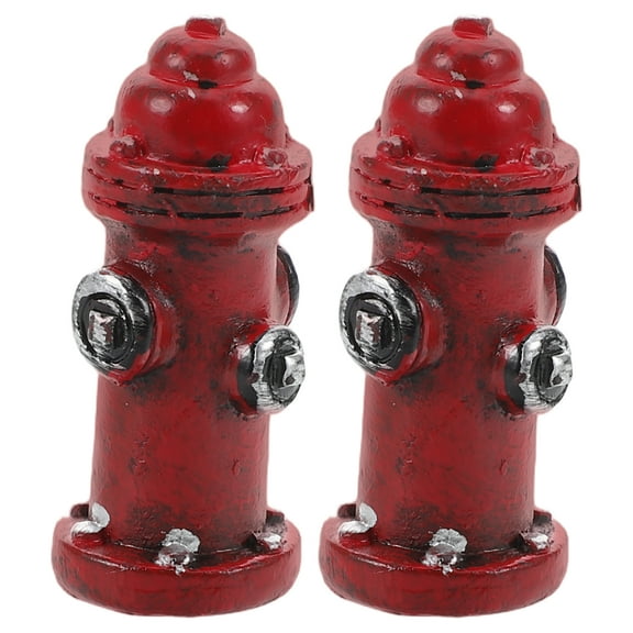 Set of 2 Mini Resin Fire Hydrant Decorations, Multifunctional Props for Cake Toppers, Photo Shoots, and Home Decor