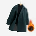 thumbnail image 5 of Gubotare Boys Dress Coats Double Trench Coat Winter Pea Coat with Pockets Size 7-8 (Dark Green,7-8 Years), 5 of 7