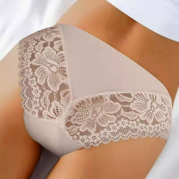 QIPOPIQ Underwear for Women Plus Size Sexy Lace Lingerie Thongs Hollow Out Panties