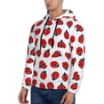 thumbnail image 3 of Naloa Ladybug On Blue Stripes Men's Casual Hooded Collar Drawstring Hoodies Pullover Sweatshirts Casual Long Sleeve Shirts-4X-Large, 3 of 7