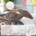 thumbnail image 2 of 3 Piece Blue Burnt Orange Boho Duvet Cover Set Queen Size, Microfiber Comforter/Quilt Cover with Corner Ties and 2 Pillowcases, Antique Southwestern Tribal All Season Soft Bedding with Zipper Closure, 2 of 8