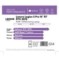 thumbnail image 6 of Lenovo Legion 5 Pro 16" Gaming Laptop, AMD Ryzen 7, 16GB RAM, NVIDIA GeForce RTX 3070, 512GB SSD, Windows 10 Home, Gray, 82JQ008NUS, 6 of 7