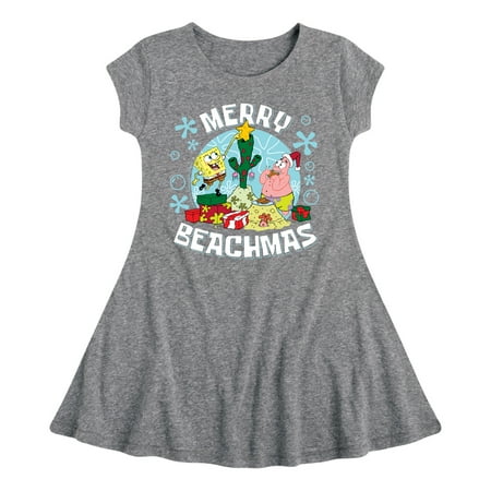 

SpongeBob SquarePants - Merry Beachmas - Toddler And Youth Girls Fit And Flare Dress