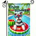 thumbnail image 2 of 1PC, 2D Flat Shih Tzu Watermelon Cup Pool Flag Summer Garden Flag, Cool Theme Suitable for Villa Balcony, Porch and Pool Area Decoration, 2 of 7