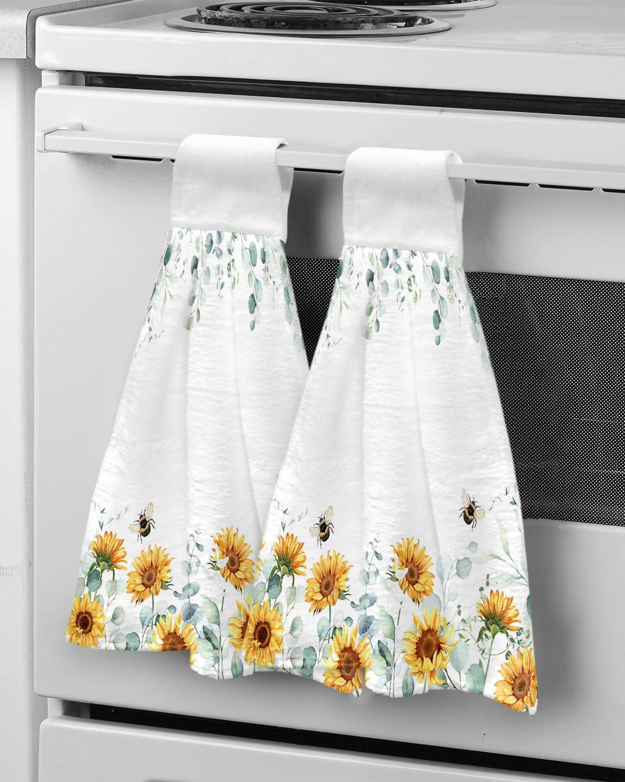 Idyllic Eucalyptus Sunflower Butterfly Hand Towels Bathroom Hanging