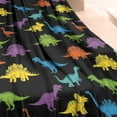 thumbnail image 3 of Colorful Dinosaurs Black Pattern Blanket,Comfortable Soft Lamb Wool Throw Blanket,All Season,Warm Lightweight Blankets for Sofa Bed Couch Living Room Chair,40"x50", 3 of 4
