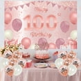 thumbnail image 2 of 100th Birthday Decorations, Rose Gold Happy 100th Birthday Backdrop, 100th Birthday Balloons, Glitter Cake Topper, 100 Fabulous Sash, Birthday Party Supplies for Women, 2 of 6