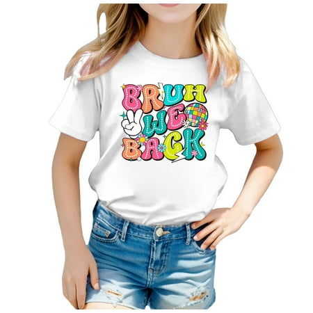 

Children Back To School Season Graphic Print Round Neck Short Sleeve Tee Summer Casual T Shirt 2chainz Shirt Toddler Girl Undershirt Toddler Girl Undershirts Girls Who Lift Tops Tees Girls Ting Tops