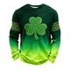 thumbnail image 2 of Ceisia Men's St. Patrick's Day Vintage Four-Leaf Clover Crewneck | Waffle Knit Relaxed Long-Sleeve Casual Top Gift, 2 of 3