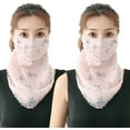 thumbnail image 1 of Mask 2 Pack Women Sun Mask Chiffon Neck Gaiter Sun Proof Face Mask Outdoors Face Mask, 1 of 2
