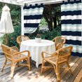 thumbnail image 4 of Outdoor Curtains for Patio Waterproof, Aqua Navy Blue Striped Windproof Pravicy Outside Porch Blackout Curtain, Modern Abstract Lines Geometric Sun Blocking Grommets Curtains for Cabana 54"x108", 4 of 9