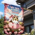 thumbnail image 3 of My Dog Is My Valentine Cute Shetland Sheepdog in Gift Box House Flag 28x40in Double Sided Sheltie Dog Lover Gifts Outdoor Decor - 3006, 3 of 5