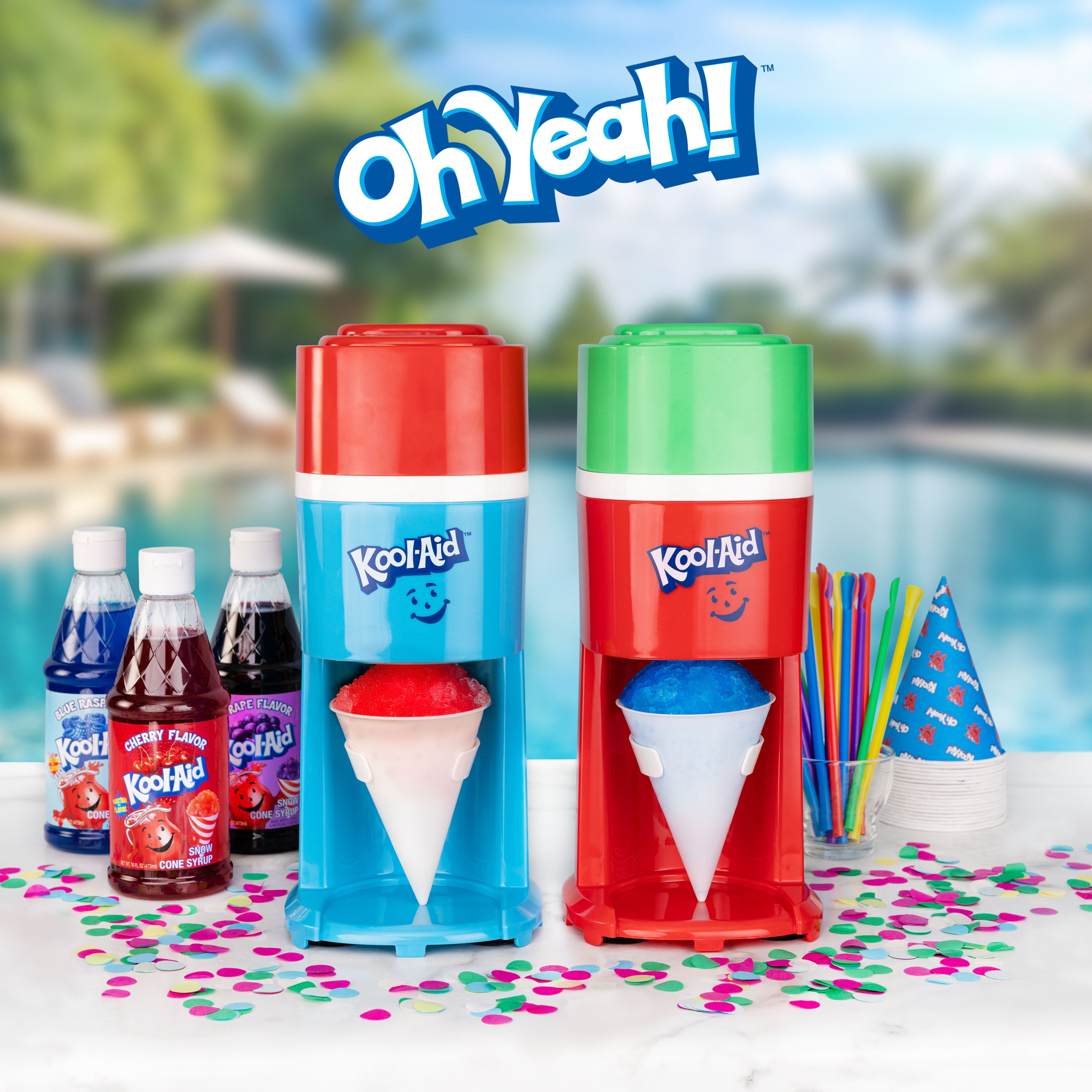 Kool-Aid 20-Count Snow Cone Cups & Spoon Straws Party Kit, Blue