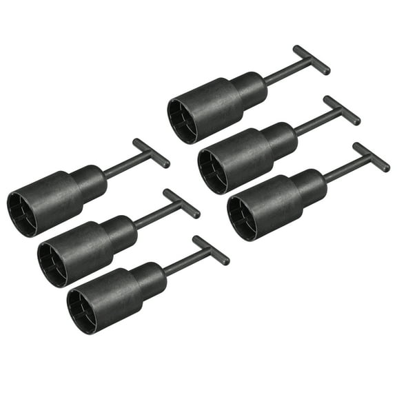 Uxcell E14 Shade Ring Removal Tool T Type Light Replacing Accessories Black Plastic, Pack of 6