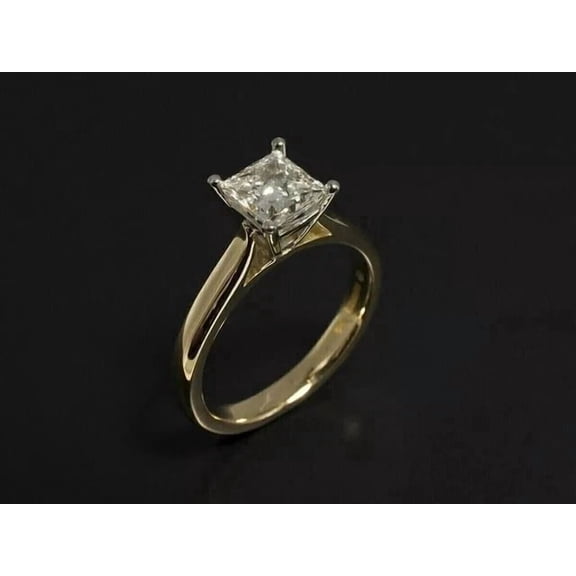 2Ct Princess Cut Lab Created Diamond Women's Wedding Ring 925 Sterling Silver 14K White Gold Plated.