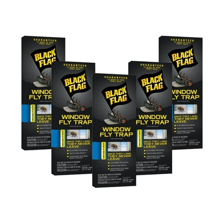 5 Pack Black Flag Window Fly Trap Catches All Flying Insects 4 Traps Each