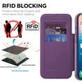 thumbnail image 5 of TECH CIRCLE for Galaxy S25 Ultra Flip Wallet Case 6.9" 2025, Magnetic Clear Back, Compatible with MagSafe, 3 Card Slots, RFID Blocking, Camera Lens Protector, PU Leather Protective Cover, Purple, 5 of 8