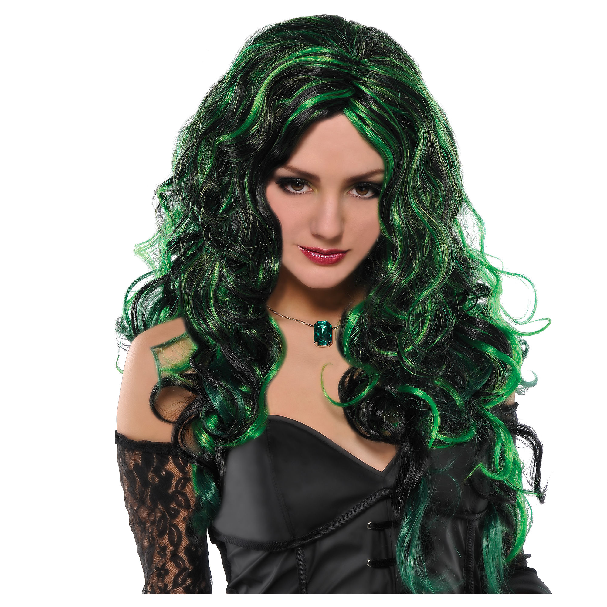 green witch wig