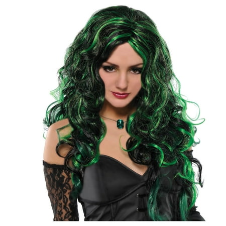 Green Witch Wig for Women, Halloween Costume Accessories, One Size