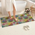 thumbnail image 4 of Pioneer Flower Floral Print Pattern Bathroom Rugs Mat, Non Slip Microfiber Bathroom Rug with Rubber Backing, Soft Mats for Bathroom Floor Tub Shower, 24"x60", 4 of 5