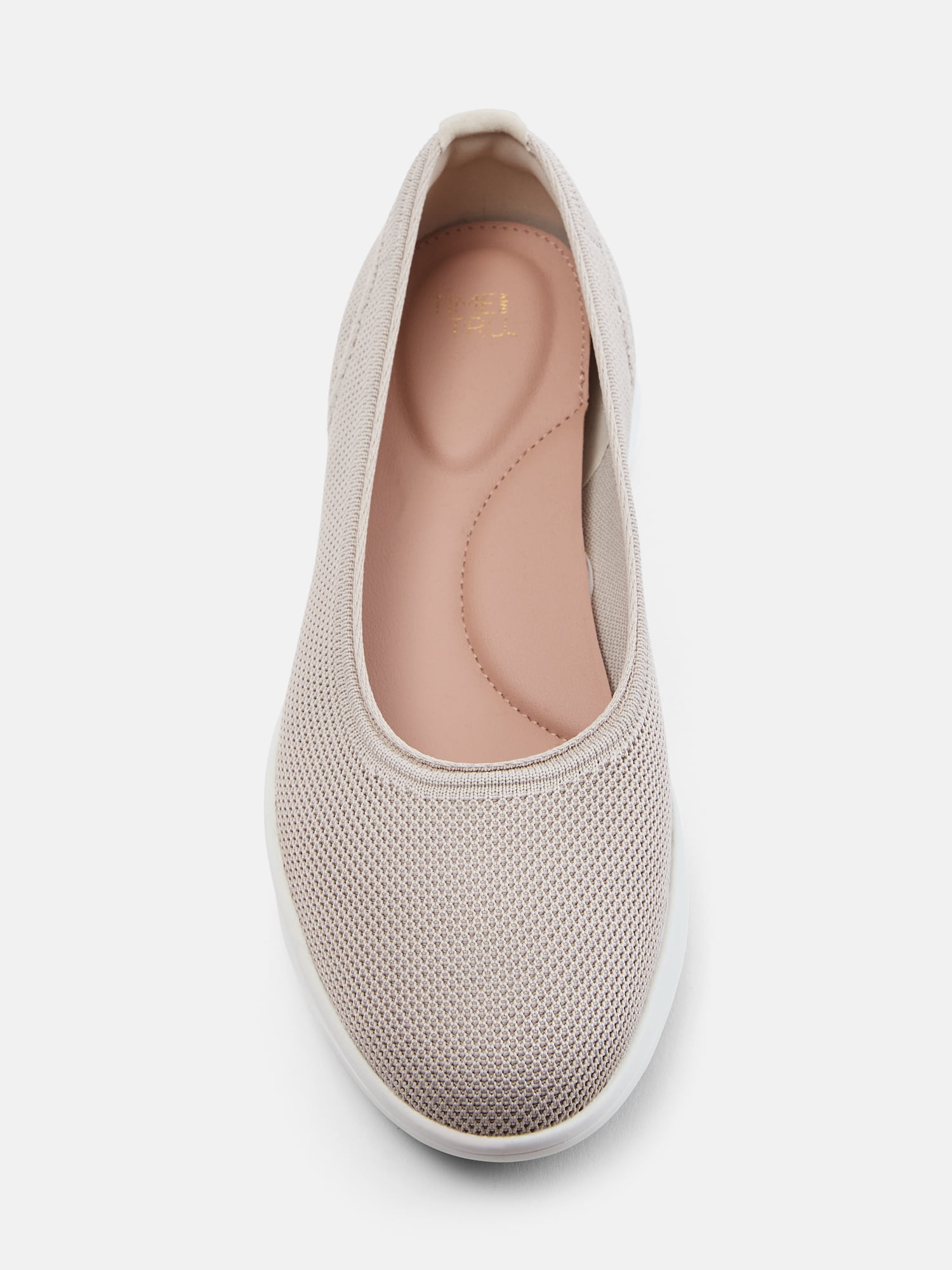 Time and Tru Women's Sporty Comfort Ballet Flats, Wide Width