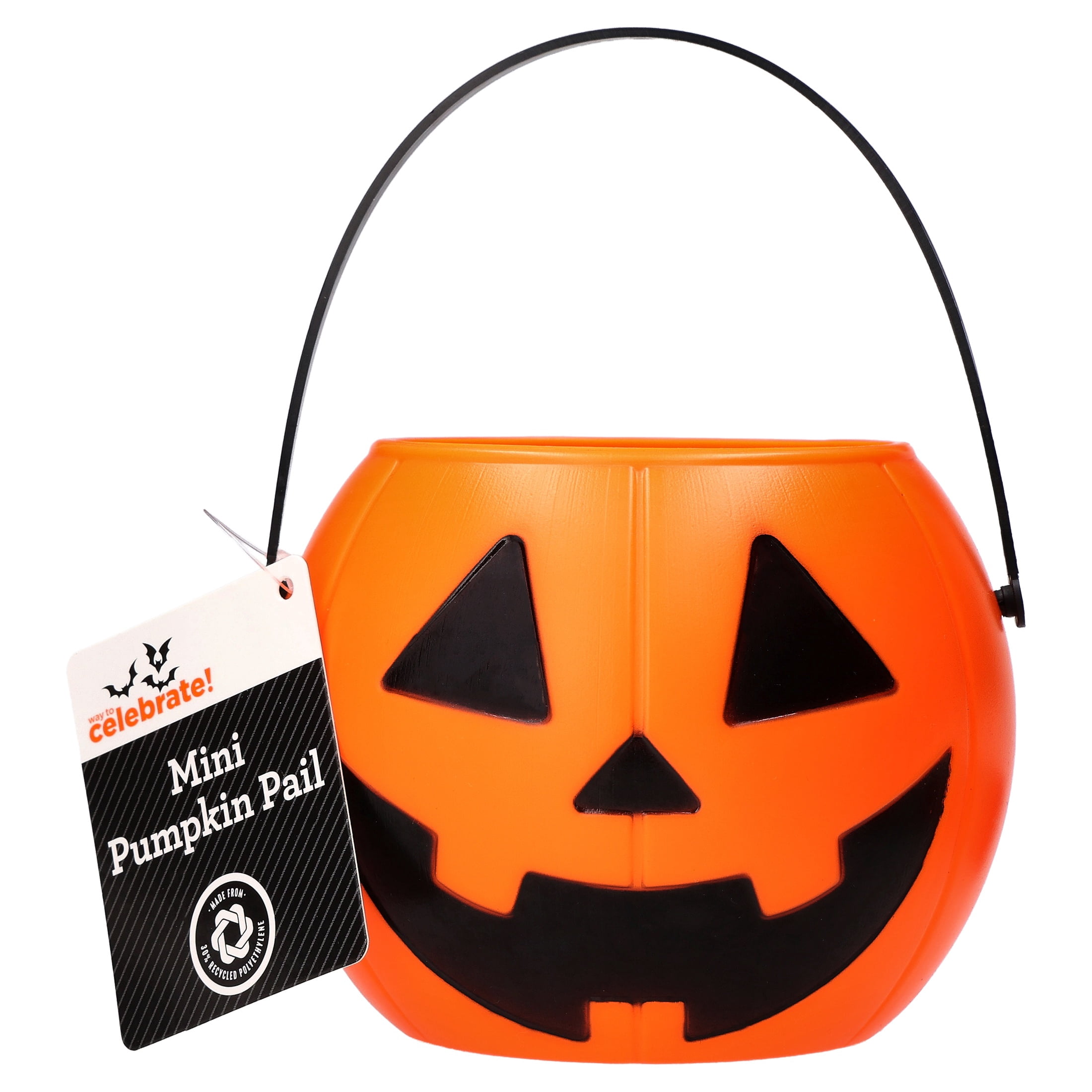 Mini Jack-o'-Lantern Trick-or-Treat Pail, Orange, 3.6", Halloween by Way To Celebrate
