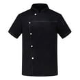 thumbnail image 4 of Chaqueta para mujer, manga corta, cocina, camisa de catering ligera, Chef Color Negro L Zulema Chaquetas de cocinero, 4 of 8