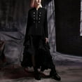 thumbnail image 5 of LEKODE steampunk costume for woman vintage jacket Pirate Jacket Gothic Tailcoat Womens Steampunk Jacket Tailcoat Blazer Buttons Decorated Flowy Black L, 5 of 7