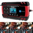 thumbnail image 1 of Car Battery Charger 12V/8A 24V/4A Smart Automatic Battery Charger Maintainer with LCD Display Pulse Repair Charger Pack for Car  Lawn Mower  Motorcycle  Boat  SUV and More(red), 1 of 11