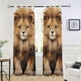 thumbnail image 5 of Lion Leaves Browm Blackout Curtain Panels Drapes Privacy Assured with Light Filtering Curtains for Living room Bedroom Bathroom Window, 5 of 6
