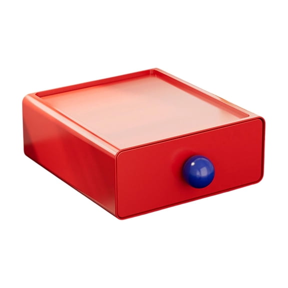 Stackable Desktop Drawer Organizer Cute Underwear Socks Storage Box,Sturdy Anti-Deformation Plastic Smooth Drawer Round Knob,Multi-Scene Desk Vanity Office Large-Capacity Stationery Storage