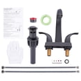thumbnail image 6 of Wowow 4 in. Centerset Double Handle High Arc Bathroom Faucet with Pop Up Drain in Oil Rubbed Bronze, 6 of 6