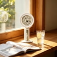 thumbnail image 2 of USB Rechargeable Handheld Fan for Desktop, Digital Display High Wind Personal Air Cooler, Portable Mini Air Circulator for Travel, Quiet Desk Air Cooler for Office Outdoor, 5 Speeds, 500mAh, 2 of 8