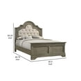 thumbnail image 5 of Benjara Bem King Size Bed, Scalloped and Arched Headboard, Cream Fabric Upholstery, 5 of 5