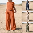 thumbnail image 1 of Dream Lifestyle 1 Set Top Pants Solid Color Loose Elegant Vintage Crew Neck Outfit Streetwear, 1 of 8