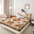thumbnail image 4 of Homewish Hippie Boho Aztec Twin Sheet Sets, Vintage Western Abstract Twin Fitted Sheet, Rustic Farmhouse Flat Sheet, Breathable Home Decor, 3pcs, 4 of 7