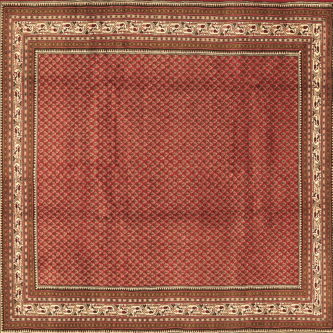 Square Or Rectangular Rug Ahgly Company Indoor Square Persian Brown Traditional Area Rugs, 7 ...