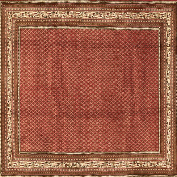 Ahgly Company Indoor Square Persian Brown Traditional Area Rugs, 6' Square