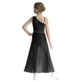 thumbnail image 2 of dPois Robe de Danse Lyrique pour Filles, Patinage Artistique, Longue Robe Sans Manches, Justaucorps de Gymnastique, Noir 12, 2 of 8
