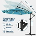 thumbnail image 5 of Patbrela 10ft Offset Patio Umbrellas (Includes Base) Outdoor Cantilever Hanging Umbrella with Infinite Tilt, for Yard, Garden, Beach, Pool & Deck, Light Blue, 5 of 10