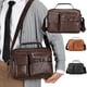 thumbnail image 1 of Bolso de hombro cruzado de cuero texturizado | Bolso de mano ligero y espacioso con correa ajustable | Negro/Marrón/Caqui | 29x20x7cm | Viaje Multi Compartimento Accesorio Diario para Mujeres, 1 of 6
