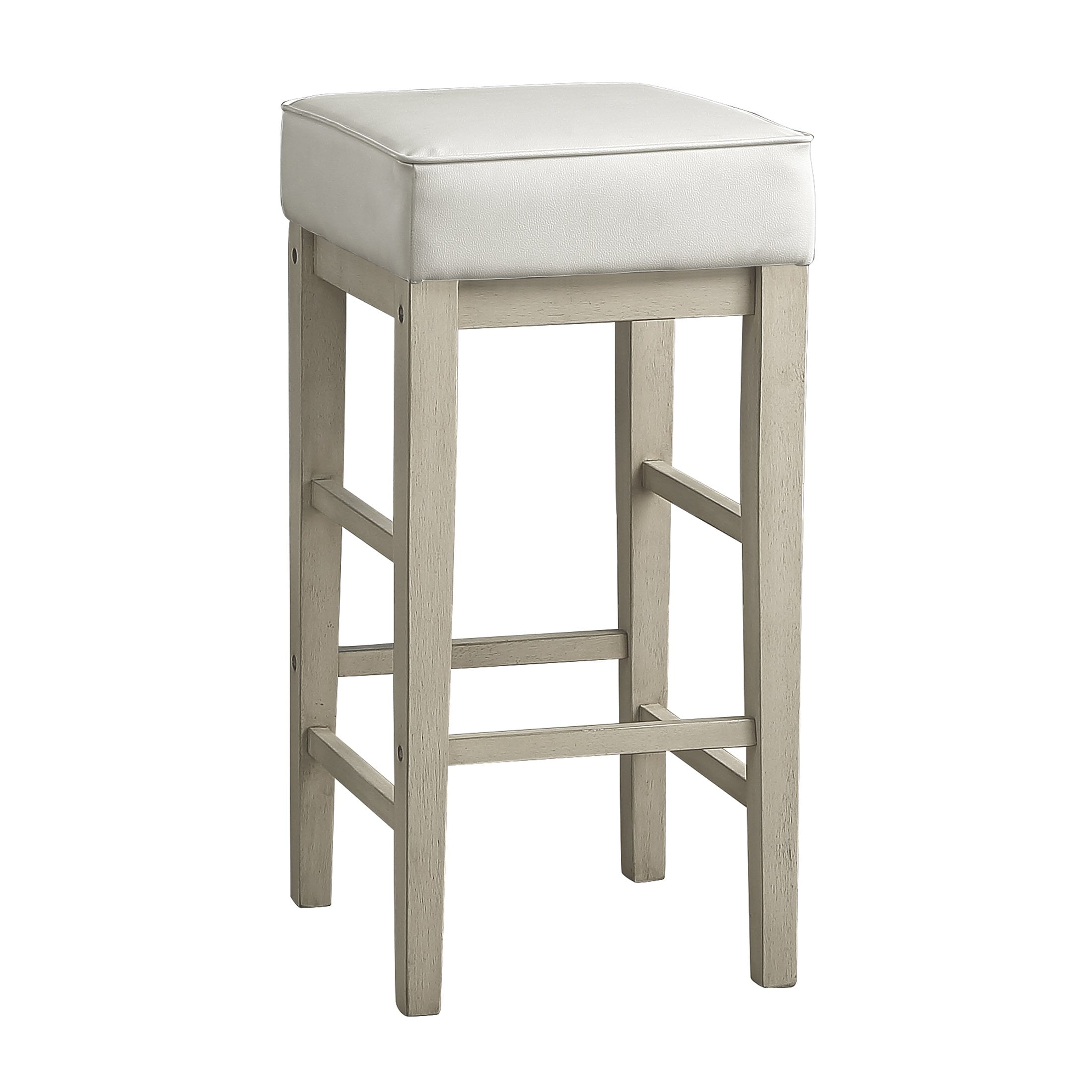 OakvillePark Holbrook Square Pub Height Barstool (Set of 2), White