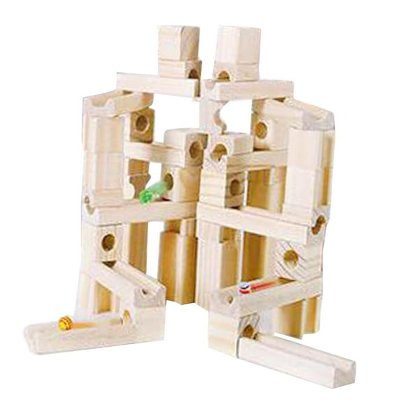 Juego De Bloques De Construcción De Canicas De Madera Para Ni?os Y Ni?as, Regalo De Cumplea?os, 60 Uds. Sunnimix bloques de carrera de mármol